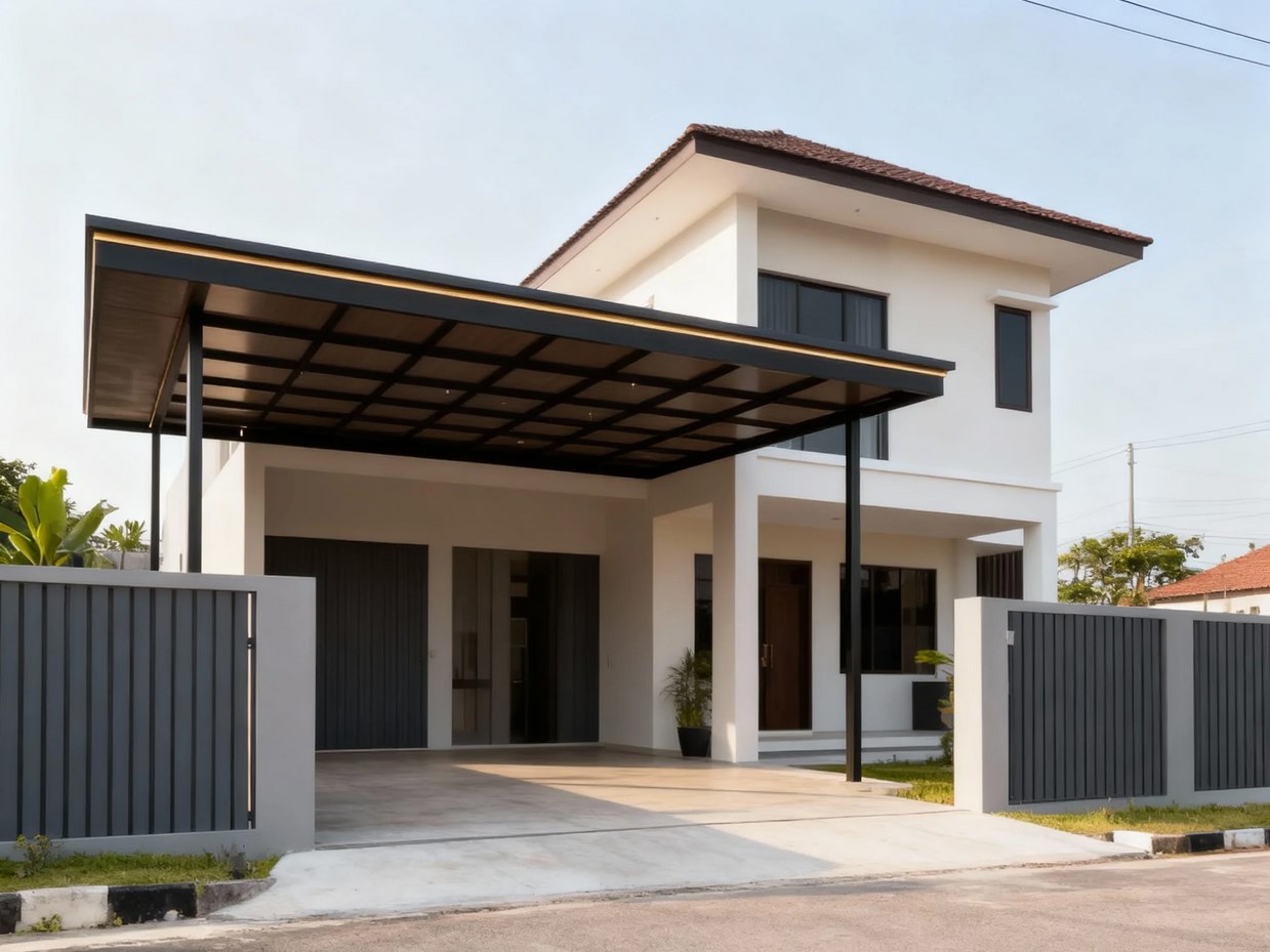 7 Inspirasi Desain Kanopi Minimalis Modern untuk Hunian Kekinian